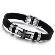2015 new Korean jewelry wholesale new fashion jewelry exquisite glamor boys titanium steel silicone bracelet PH803